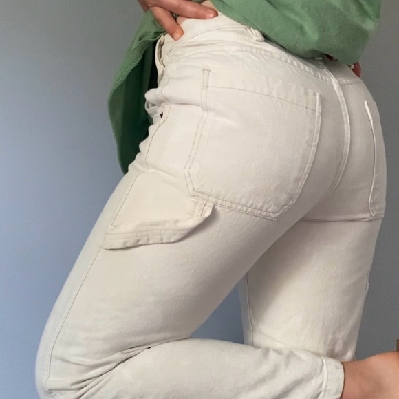 White/cream BDG carpenter style white paint splatter jeans - Picture 8 of 8